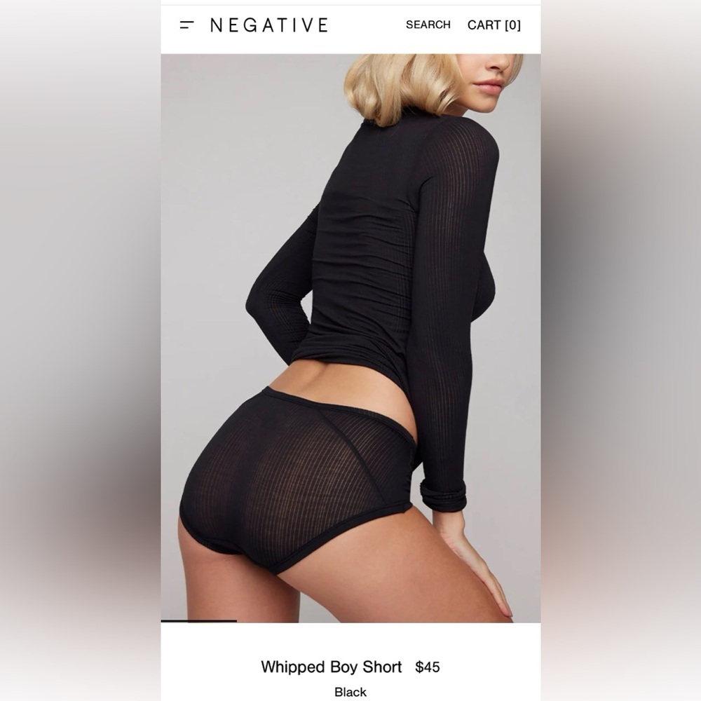 2 pairs NEGATIVE UNDERWEAR Whipped Black Boy Short Undies M Medium NWT bundle